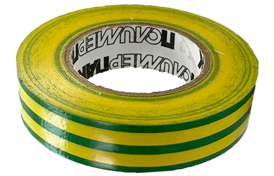 Изолента ПВХ 130*15*18 желто-зеленая Полимерпак