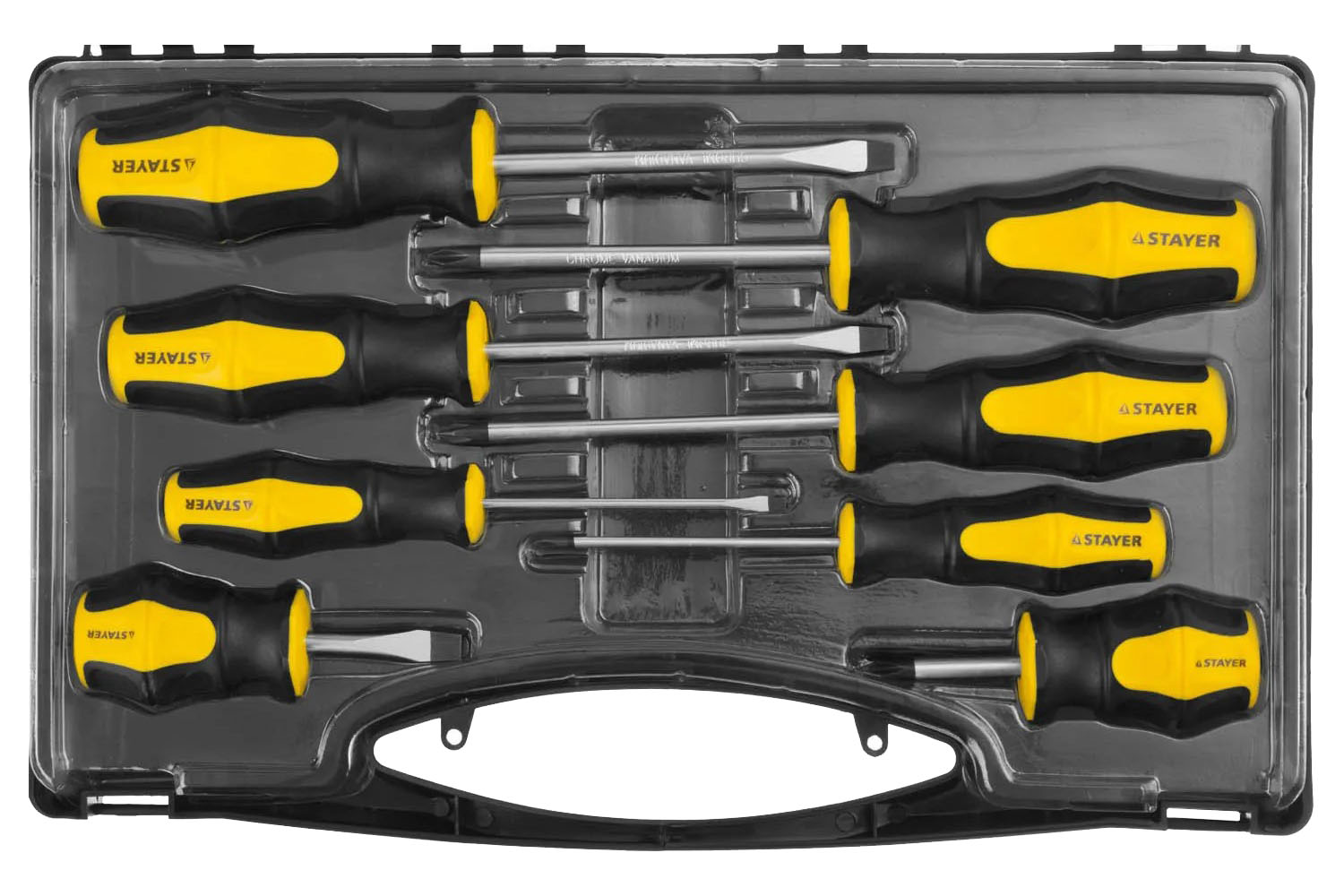 Набор отверток STAYER "STANDART" HERCULES, хром-ванадвая сталь, эргономичная двухкомпонентная руко